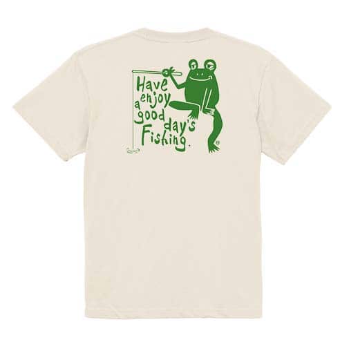 【Tシャツ】【釣りざんまい】カエルが釣りをするでケロ 5.6oz Cotton:100%