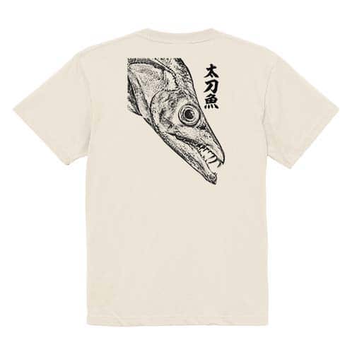 【Tシャツ】タチウオ　墨絵風 5.6oz Cotton:100%