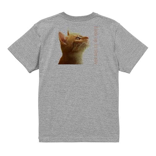 【Tシャツ】天を仰ぐ猫 5.6oz Cotton:100%