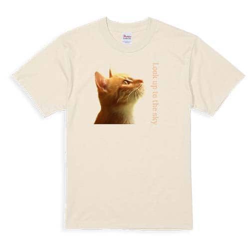 【Tシャツ】天を仰ぐ猫 5.6oz Cotton:100%