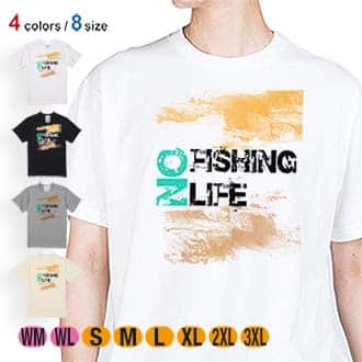 【Tシャツ】No Fishing No Life カジュアル 5.6oz Cotton:100%