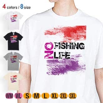【Tシャツ】No Fishing No Life パンク 5.6oz Cotton:100%