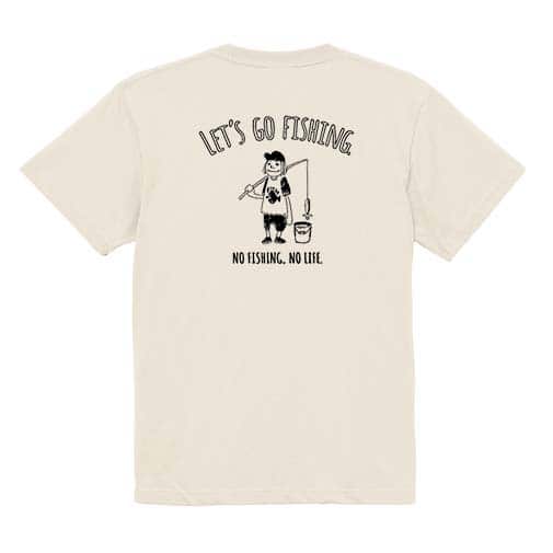 【Tシャツ】【釣りざんまい】レッツゴーフィッシング バケツとアングラー 5.6oz Cotton:100%