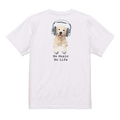 【Tシャツ】レトリバーだってNo Music No Life 5.6oz Cotton:100%
