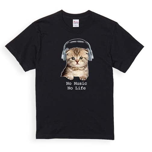【Tシャツ】スコティシュだってNo Music No Life 5.6oz Cotton:100%
