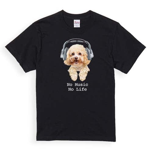 【Tシャツ】トイプードルだってNo Music No Life 5.6oz Cotton:100%