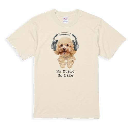 【Tシャツ】トイプードルだってNo Music No Life 5.6oz Cotton:100%