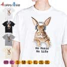 【Tシャツ】ウサギだってNo Music No Life 5.6oz Cotton:100%