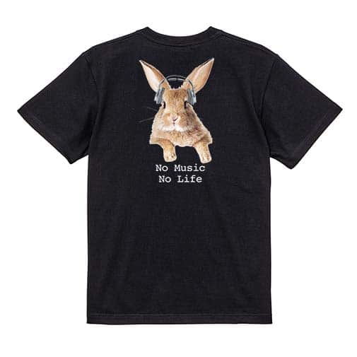 【Tシャツ】ウサギだってNo Music No Life 5.6oz Cotton:100%
