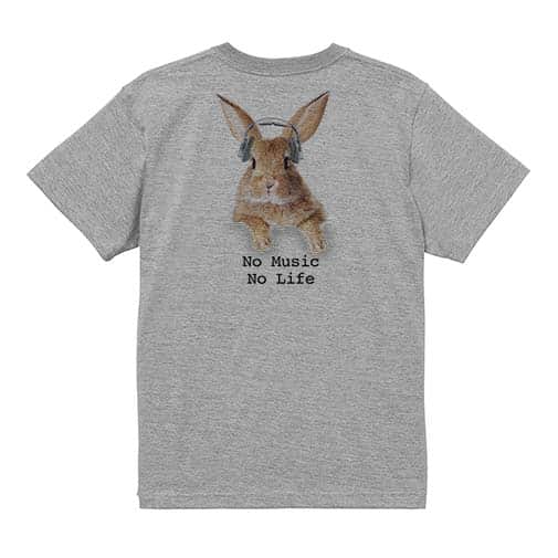 【Tシャツ】ウサギだってNo Music No Life 5.6oz Cotton:100%