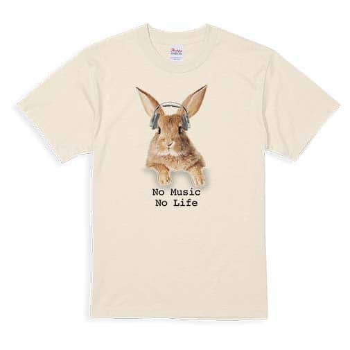 【Tシャツ】ウサギだってNo Music No Life 5.6oz Cotton:100%