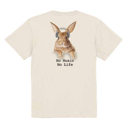 【Tシャツ】ウサギだってNo Music No Life 5.6oz Cotton:100%