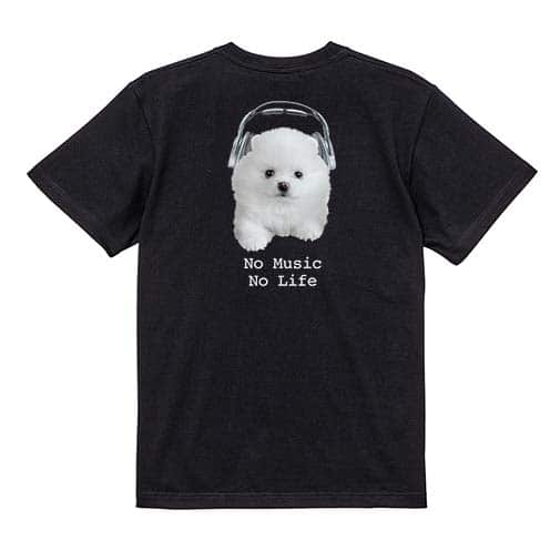 【Tシャツ】ポメラニアンだってNo Music No Life 5.6oz Cotton:100%