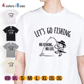 【Tシャツ】【釣りざんまい】レッツゴーフィッシング ウトウトアングラー 5.6oz Cotton:100%