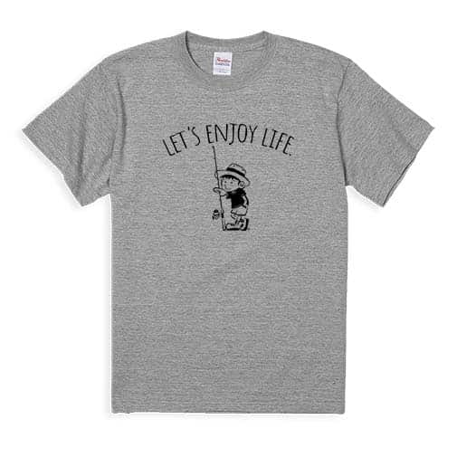 【Tシャツ】【釣りざんまい】釣りに行きたい少年_02 5.6oz Cotton:100%