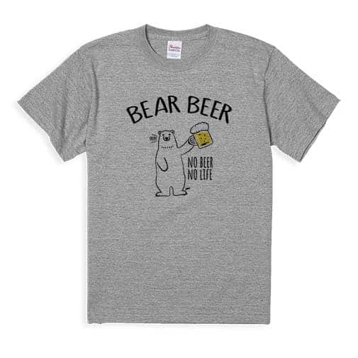 【Tシャツ】シロクマさんとカンパイビール(wakat) 5.6oz Cotton:100%