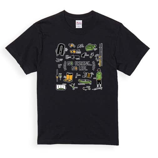 【Tシャツ】【釣りざんまい】釣りに行く準備_カラフル 5.6oz Cotton:100%
