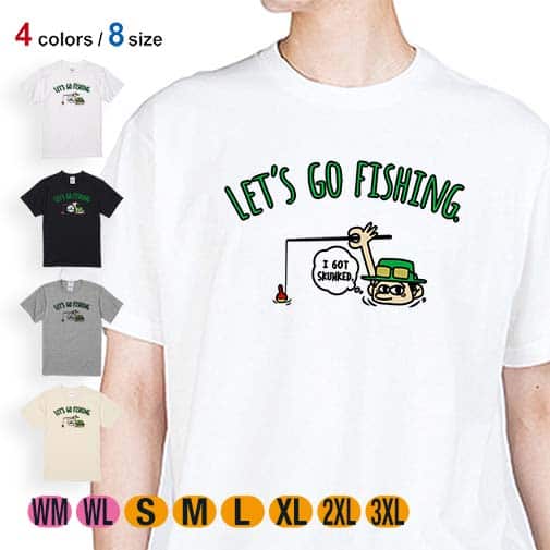 【Tシャツ】【釣りざんまい】ユニークなアングラー 5.6oz Cotton:100%