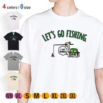 【Tシャツ】【釣りざんまい】ユニークなアングラー 5.6oz Cotton:100%