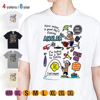 【Tシャツ】【釣りざんまい】釣りに行きませんか?_カラフル 5.6oz Cotton:100%