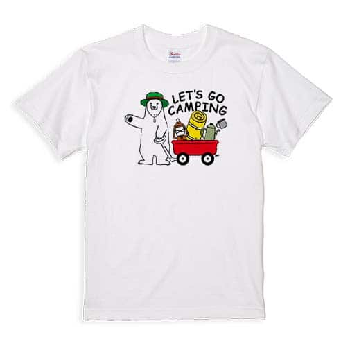【Tシャツ】キャンプに行くシロクマさん(wakat) 5.6oz Cotton:100%