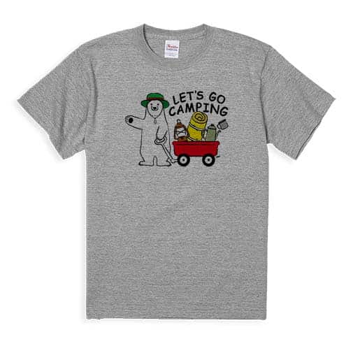 【Tシャツ】キャンプに行くシロクマさん(wakat) 5.6oz Cotton:100%