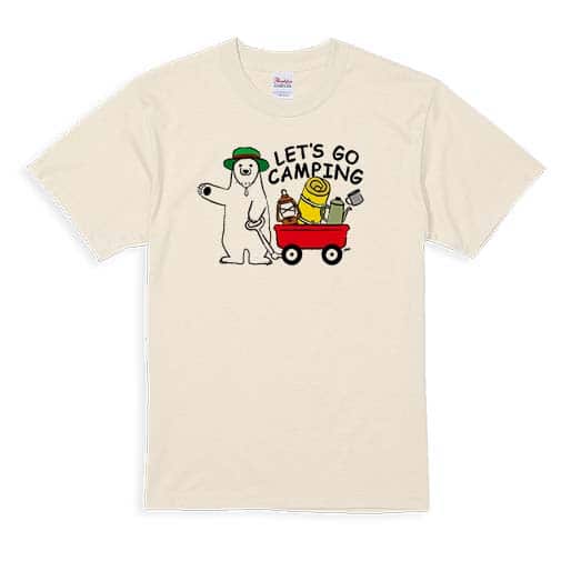 【Tシャツ】キャンプに行くシロクマさん(wakat) 5.6oz Cotton:100%