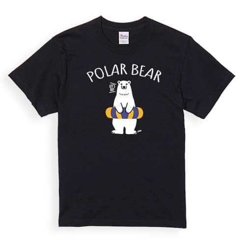 【Tシャツ】シロクマさんと浮き輪(wakat) 5.6oz Cotton:100%