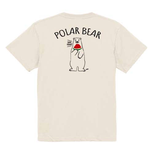 【Tシャツ】シロクマさんとスイカ(wakat) 5.6oz Cotton:100%