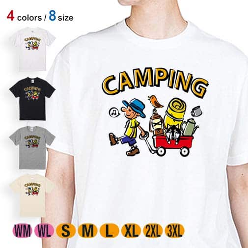 【Tシャツ】【釣りざんまい】キャンピング 5.6oz Cotton:100%