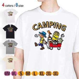 【Tシャツ】【釣りざんまい】キャンピング 5.6oz Cotton:100%