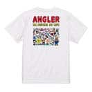 【Tシャツ】【釣りざんまい】釣りをするんです_カラフル　横書き 5.6oz Cotton:100%