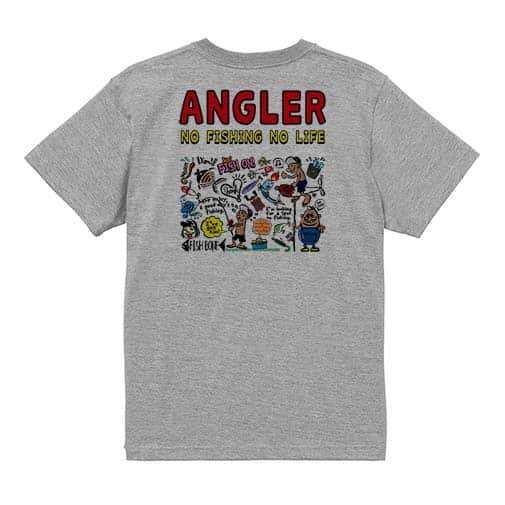 【Tシャツ】【釣りざんまい】釣りをするんです_カラフル　横書き 5.6oz Cotton:100%