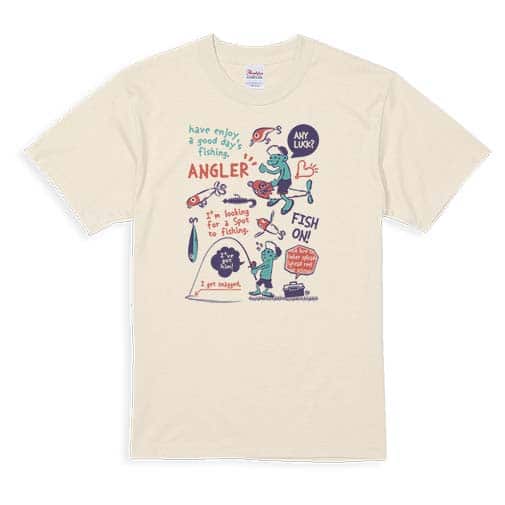 【Tシャツ】【釣りざんまい】釣りに行きませんか?_レトロ 5.6oz Cotton:100%