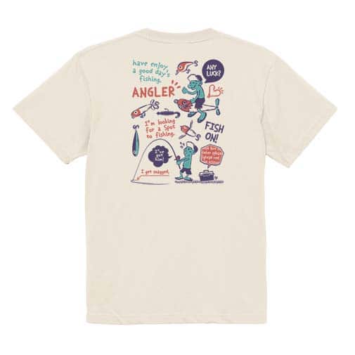 【Tシャツ】【釣りざんまい】釣りに行きませんか?_レトロ 5.6oz Cotton:100%