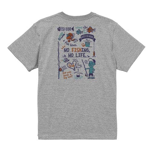 【Tシャツ】【釣りざんまい】釣りが好きなんです_レトロ 5.6oz Cotton:100%