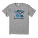 【Tシャツ】【釣りざんまい】ユニークな釣りするアングラー_ブルー 5.6oz Cotton:100%
