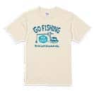 【Tシャツ】【釣りざんまい】ユニークな釣りするアングラー_ブルー 5.6oz Cotton:100%