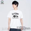 【Tシャツ】【釣りざんまい】ユニークな釣りするアングラー_ブラック 5.6oz Cotton:100%