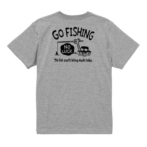 【Tシャツ】【釣りざんまい】ユニークな釣りするアングラー_ブラック 5.6oz Cotton:100%