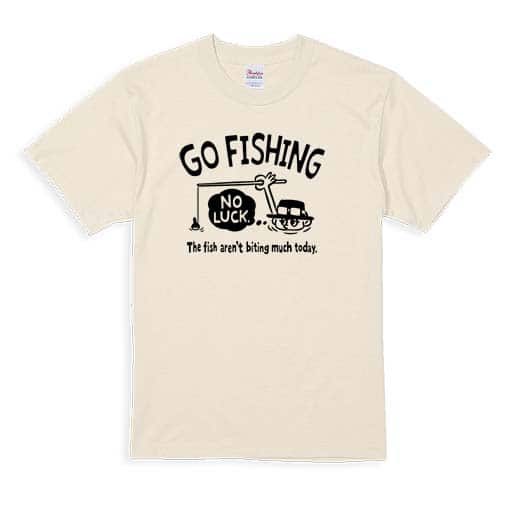 【Tシャツ】【釣りざんまい】ユニークな釣りするアングラー_ブラック 5.6oz Cotton:100%