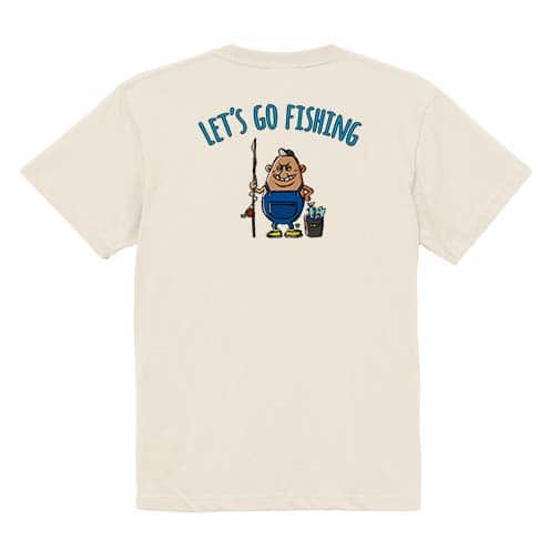 【Tシャツ】【釣りざんまい】レッツゴーフィッシング ポッチャリアングラー_カラフル 5.6oz Cotton:100%