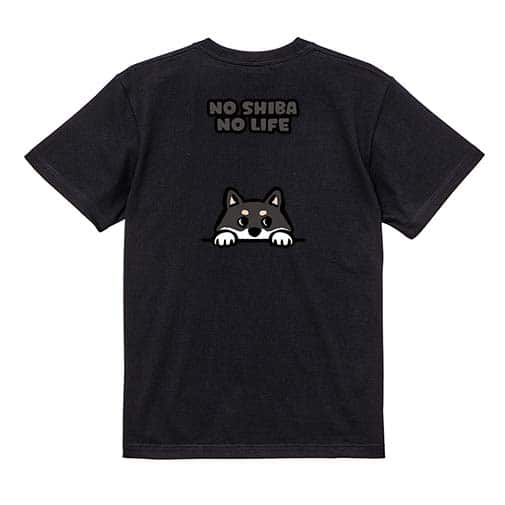【Tシャツ】何か気になる柴犬_黒柴(wakat) 5.6oz Cotton:100%