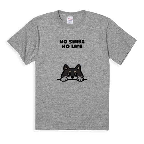 【Tシャツ】何か気になる柴犬_黒柴(wakat) 5.6oz Cotton:100%