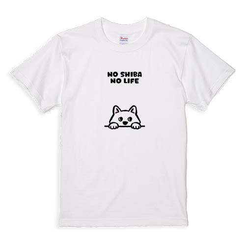 【Tシャツ】何か気になる柴犬_白柴(wakat) 5.6oz Cotton:100%