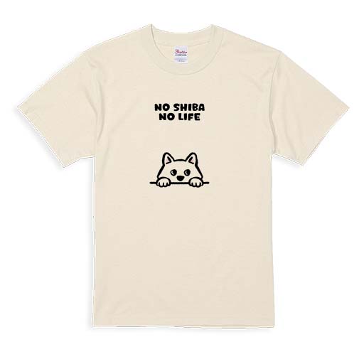 【Tシャツ】何か気になる柴犬_白柴(wakat) 5.6oz Cotton:100%