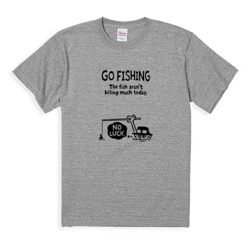 【Tシャツ】【釣りざんまい】ユニークな釣り_ブラック  5.6oz Cotton:100%