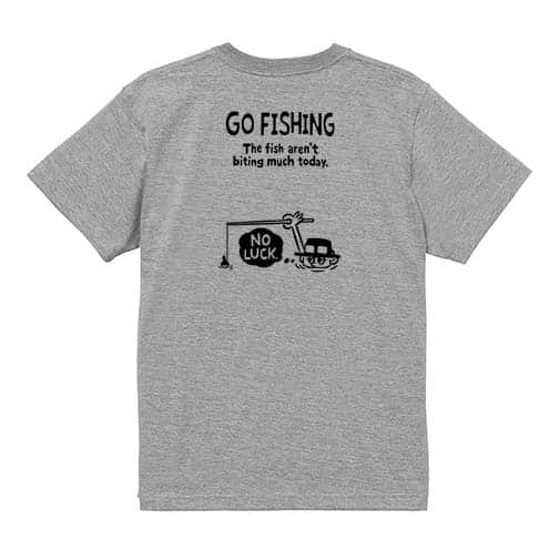 【Tシャツ】【釣りざんまい】ユニークな釣り_ブラック  5.6oz Cotton:100%