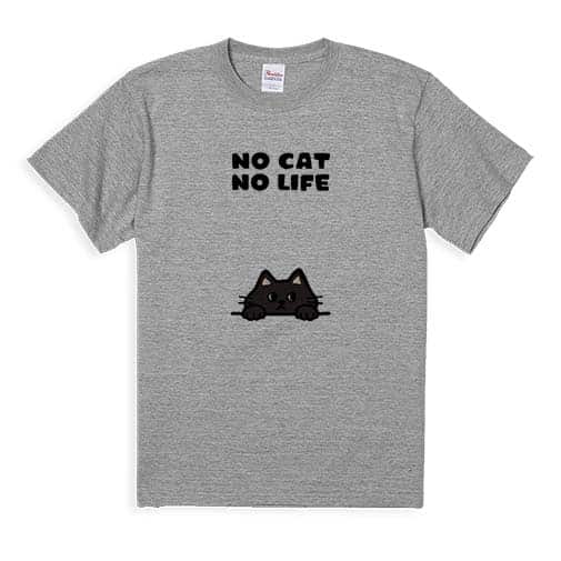 【Tシャツ】何か気になる黒猫(wakat) 5.6oz Cotton:100%