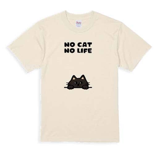 【Tシャツ】何か気になる黒猫(wakat) 5.6oz Cotton:100%